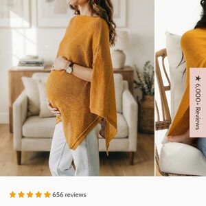 Mustard Knit nursing Poncho